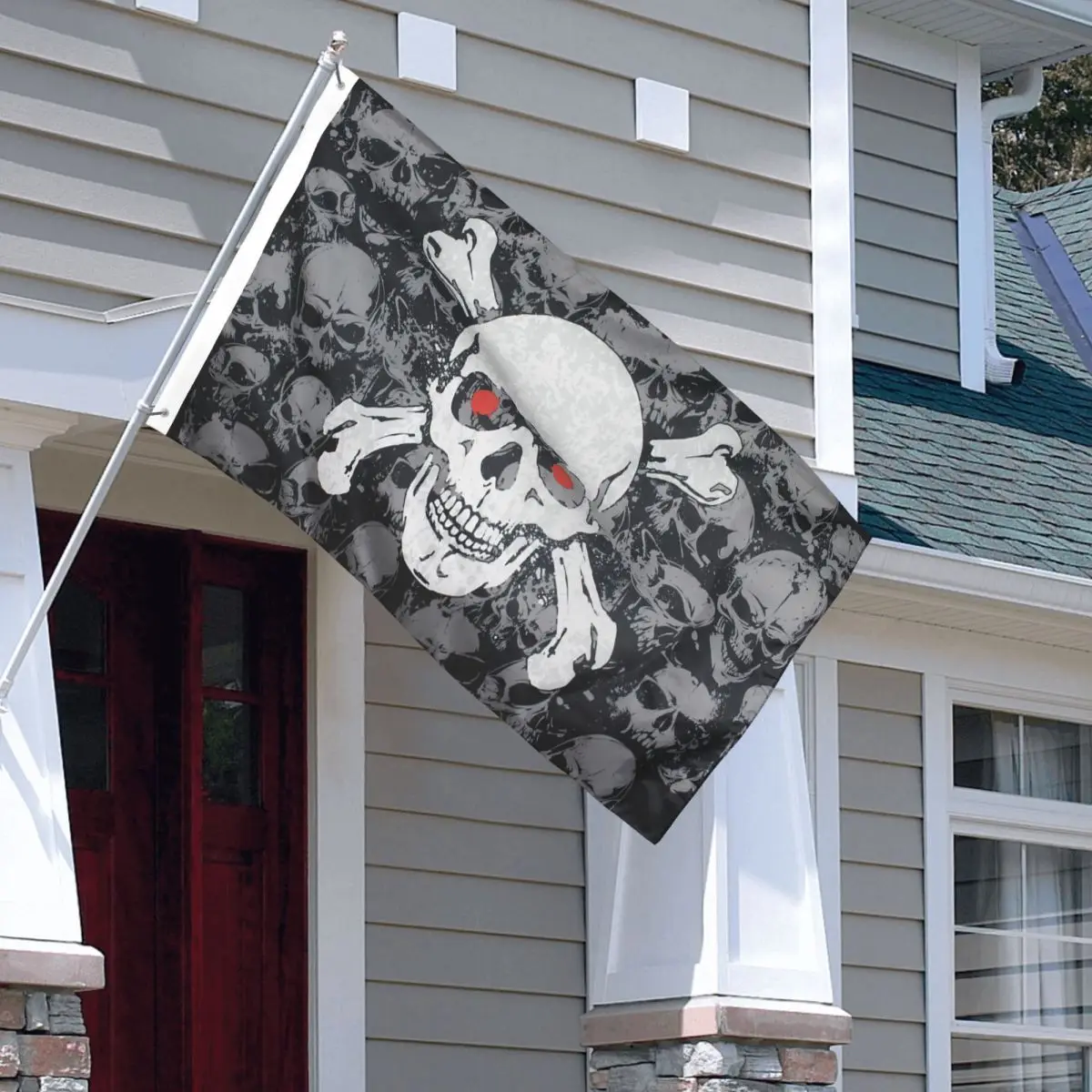 Pirate Flag Skull Flag Indoor Outdoor Banner Polyester Brass Grommets Halloween Theme Decoration Fade Proof 2x3 3x5 4x6 FT Flags