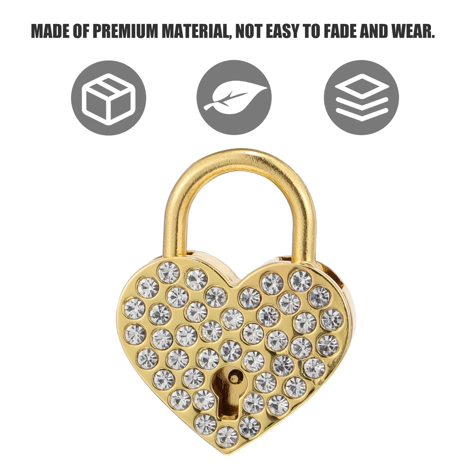 

1 set 1 Set Heart-Shaped Wishing Couple Love Lock Diamond Decorative Bag Hanging Lock For Travel Scenic Spot Gift Party Supply