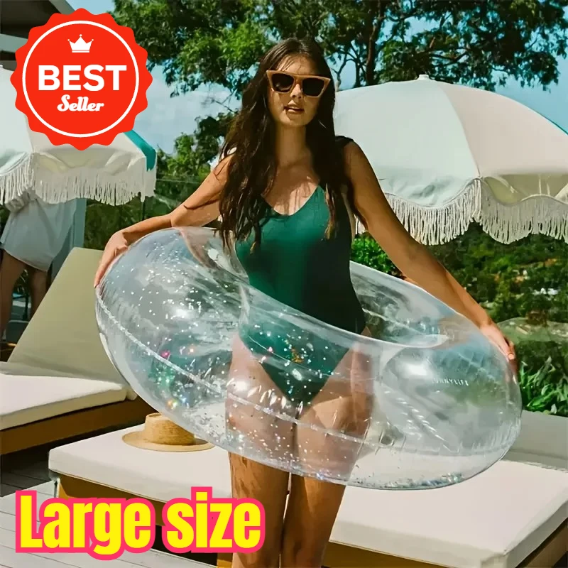 

Large size transparent Inflatable Pool Float Swimming Ring for Adults Water Play Swim Tube Swimming Circle Summer Beach Party