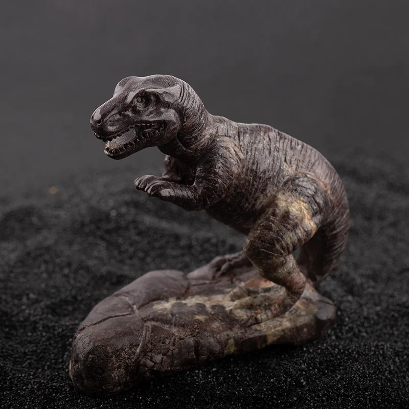 

Unique Textured Natural Material Dinosaur Carving - Handcrafted T-Rex Statue Gif