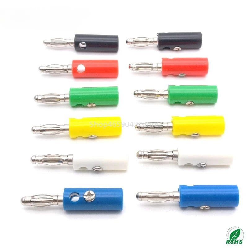 5pcs Wire Audio Speaker Cable Banana Plug Connectors 4mm Adapter
