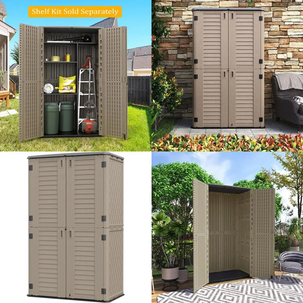 

Weatherproof Outdoor Storage Shed for Lawnmowers, Garden Tools, and More (53 Cubic Feet)