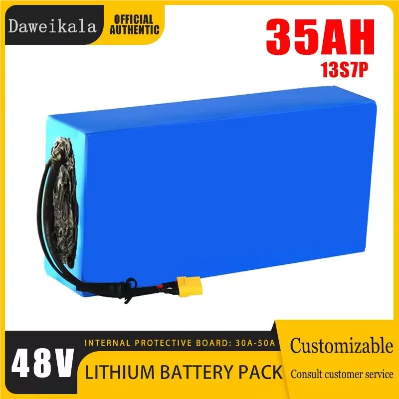 

Литиевый аккумулятор 48 В, 35 Ач 21700, для электрического велосипеда, 1500 Вт со встроенным 30 А BMS T/XT90/XT60, 5000 мАч, 13S7P