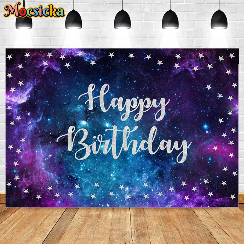 Mocsicka Birthday Party Backdrop Poster Gold Glitter Balloon Decor Cake Family Shoot Name Customized Photo Background Banner