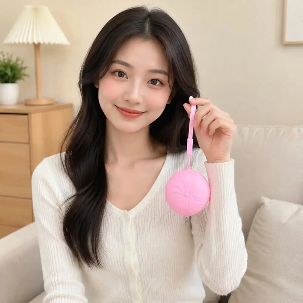 With Keychain Steamed Bun Coin Purse Compact Size Zipper Closure Simulation Food Bag Silicone Cute Design Keychain Wallet
