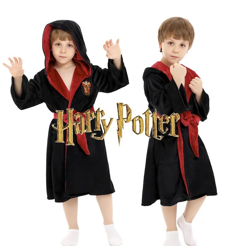 Hogwarts School of Witchcraft and Wizardry Gryffindor Children\'s Pajamas Harry Potter Winter Nightgown Cos Costumes Magic Robe