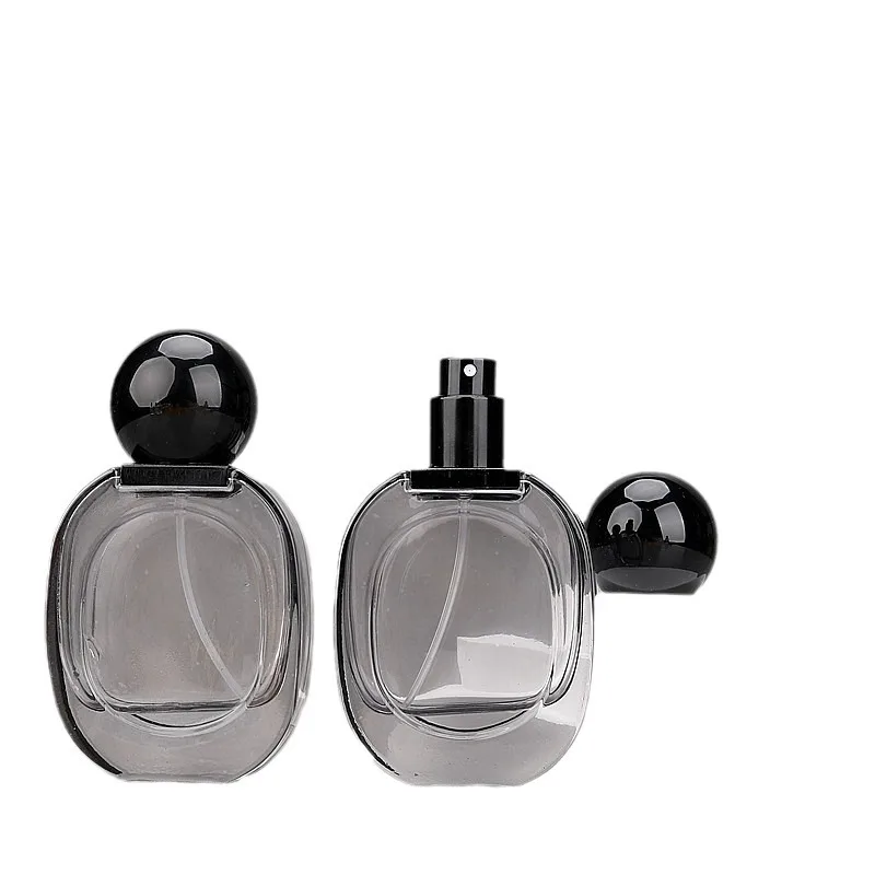 

10Pcs 30ML Perfume Clear Black Bottles Empty Spray Bottle Travel Atomizer Fragrange Refillable Bottle Screw Pump With Round Lid