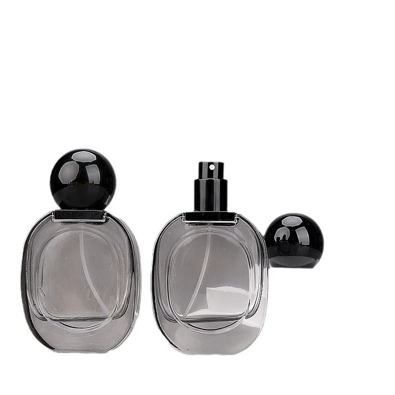 10Pcs 30ML Perfume Clear Black Bottles Empty Spray Bottle Travel Atomizer Fragrange Refillable Bottle Screw Pump With Round Lid