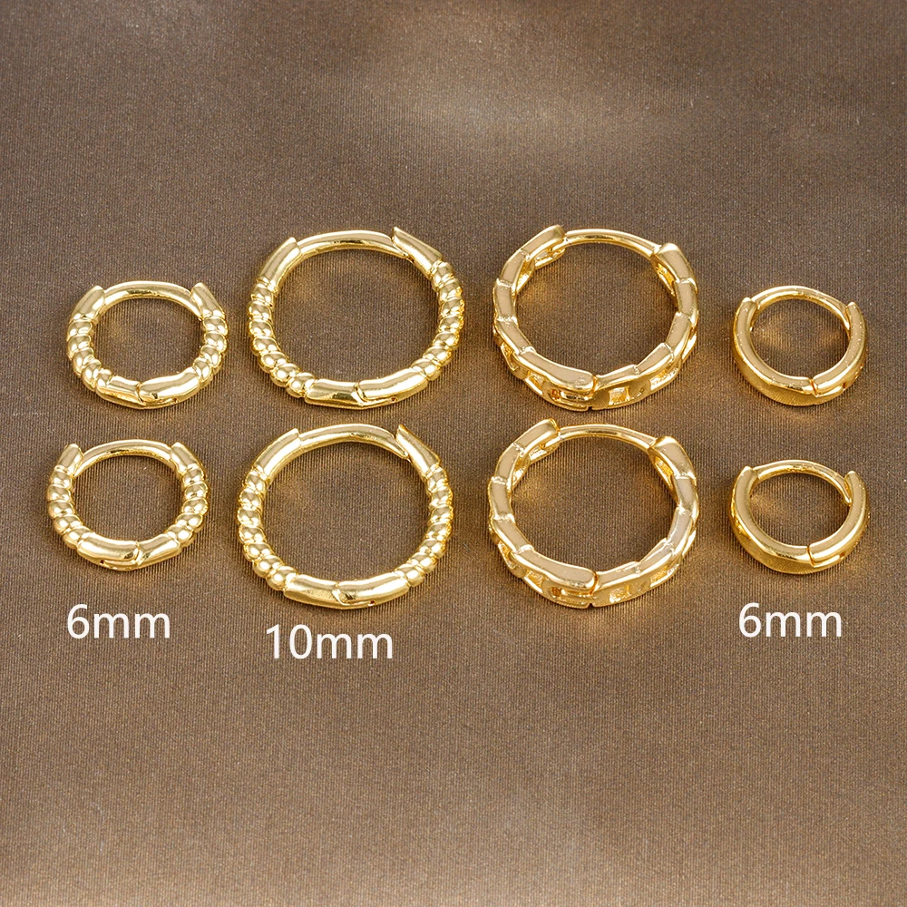 Fashion Zircon Link Chain Cross Hoop Earrings For Women Korean Stainless Steel Circle Huggie Piercing Earrings Wedding Jewelry