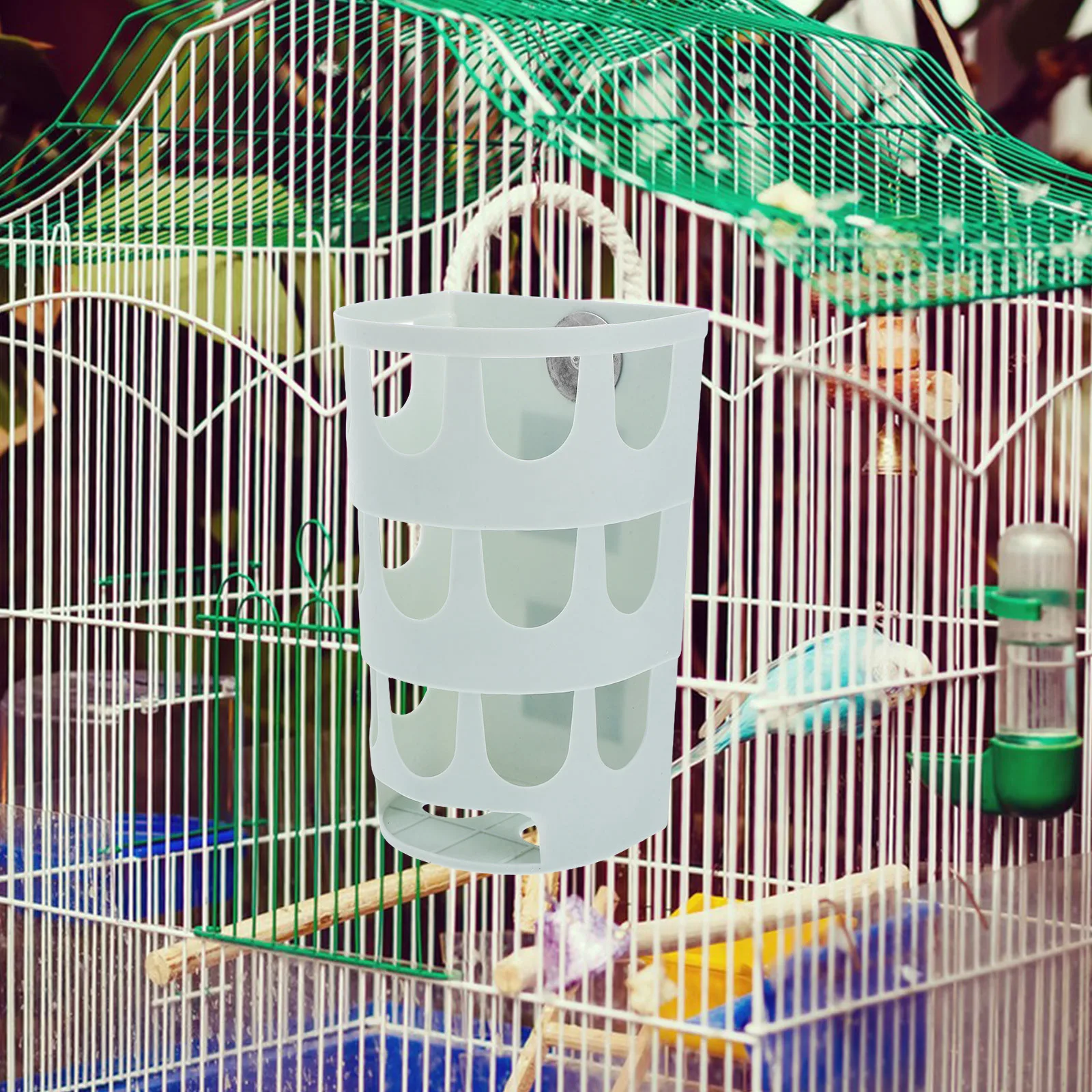 

Rabbit Grass Stand Bunny Racks Container Acrylic Groove Pet Feeder Sky-blue for Small Animal Cage