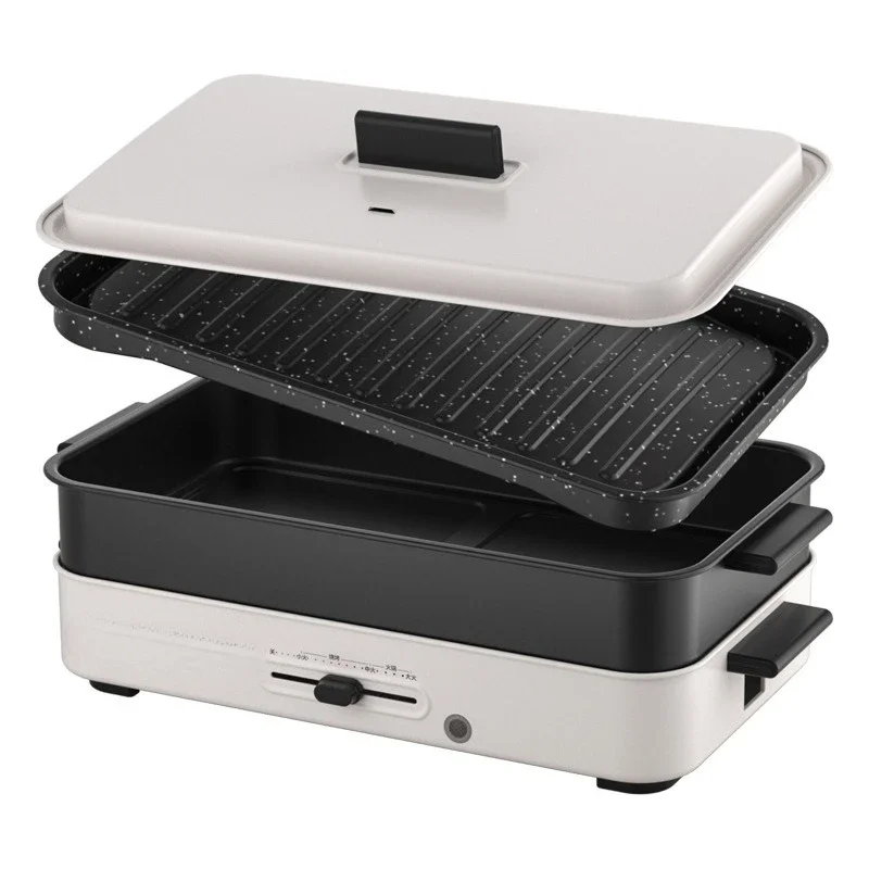 Rinse and grill integrated machine Multifunctional electric oven 3 liters cooking pot Split hot barbecue