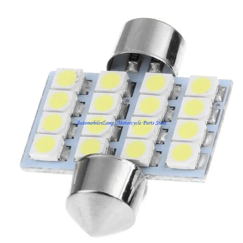 

H7BD 1PC 31 мм 3528 16SMD Светодиодный купольный купольный фестрон.