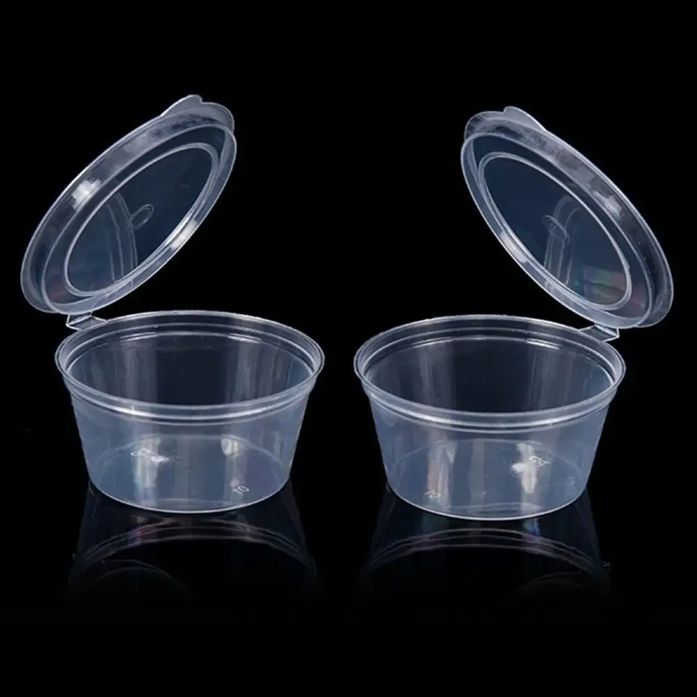 50pcs Sealed and Leak-proof Disposable Sauce Cup with Hinged Lids Sauce Cup Containers One-piece Sauce Dispensing Box Reusable