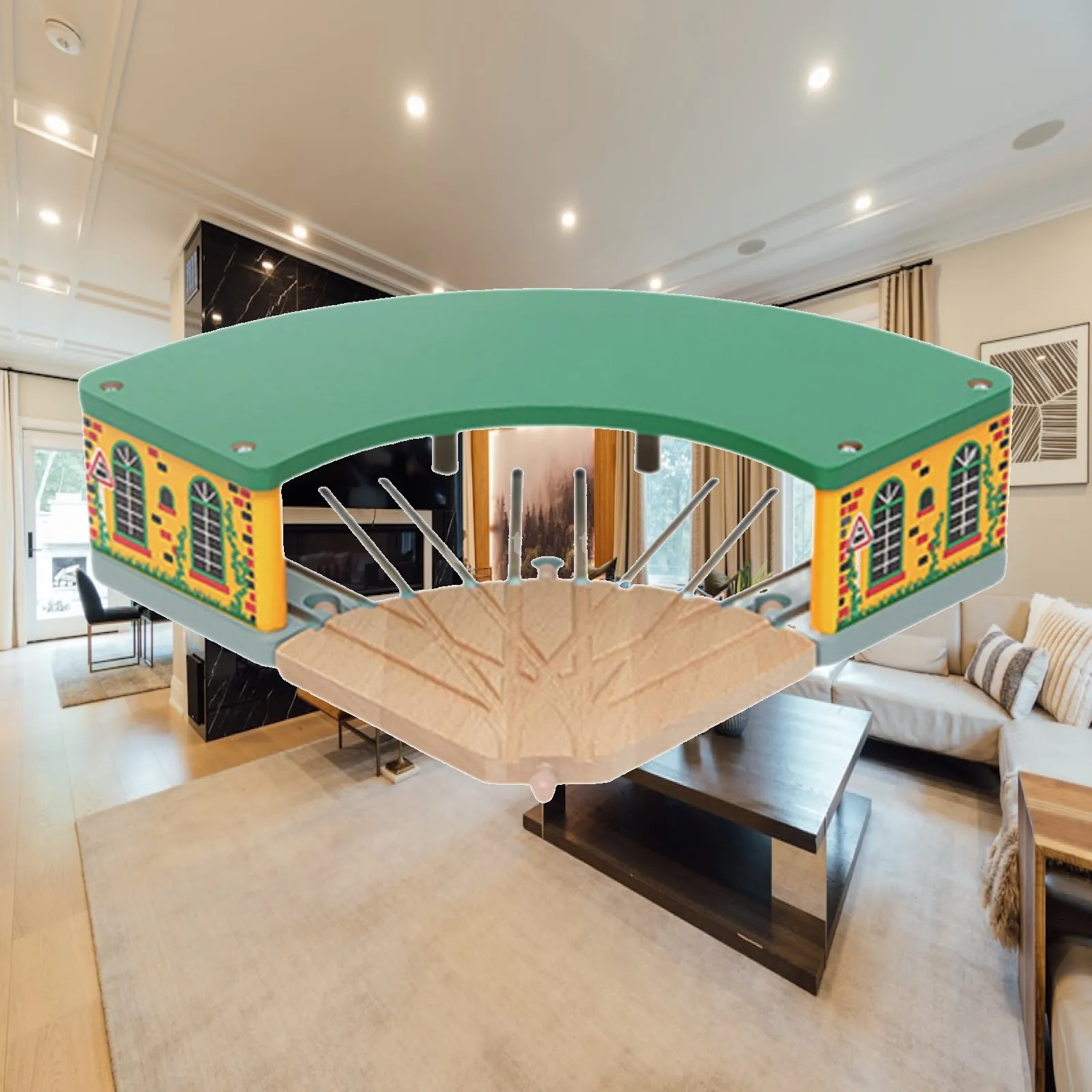 

Wooden Train Track Components for Railway Building And Coordination Skills for Kids