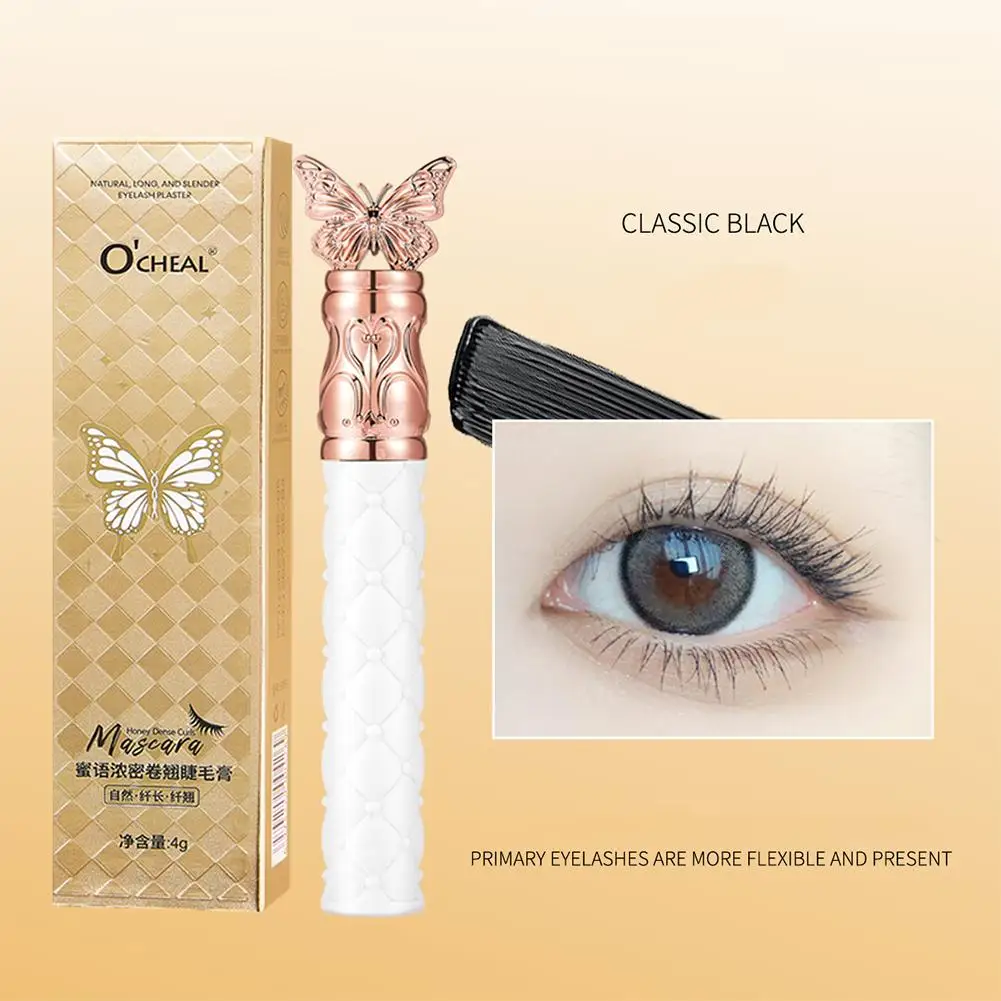 1 pz Mascara nero estensione ciglia trucco lunga durata seta naturale impermeabile fibra spessa Mascara pennello con 3D R8P0