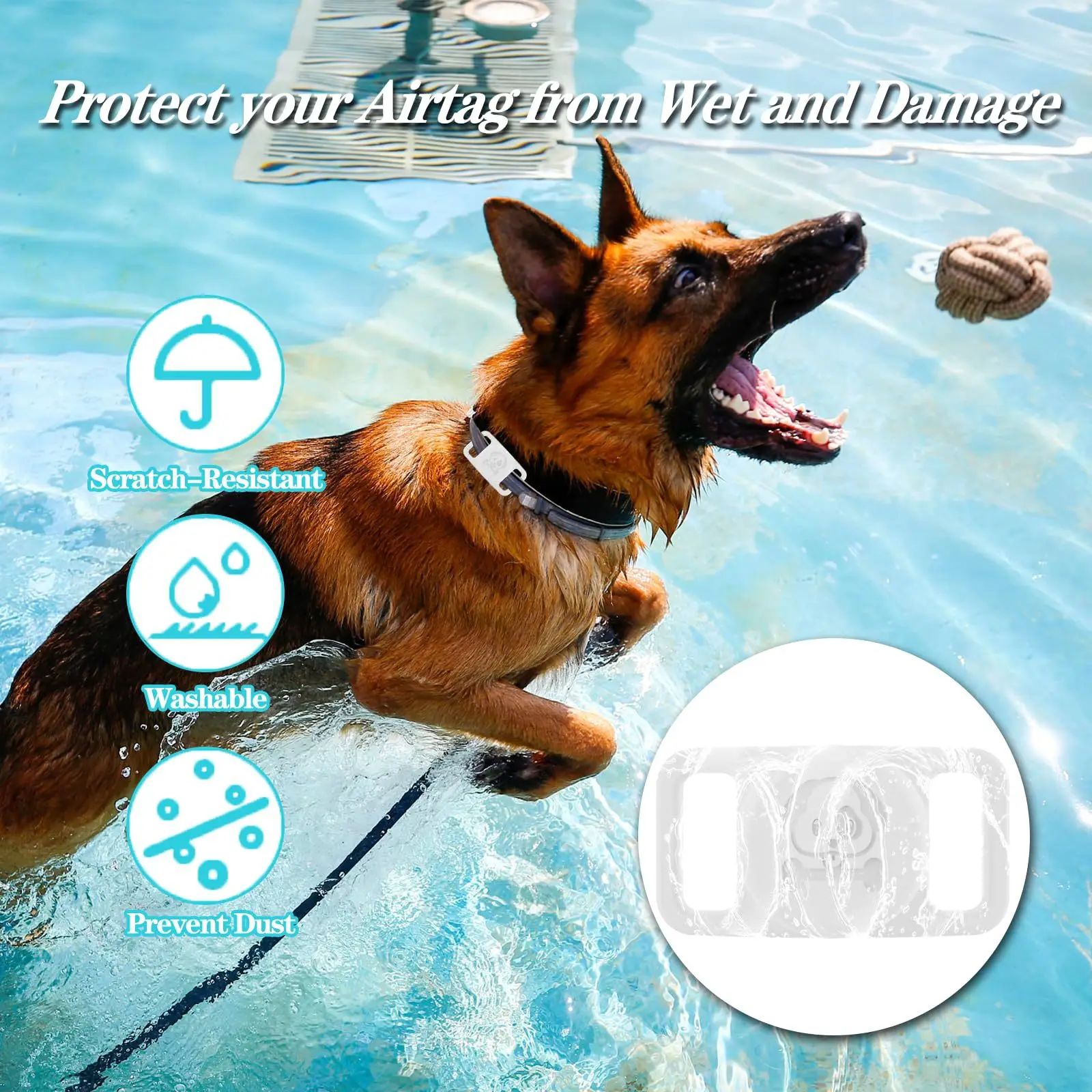 Étui de protection en silicone pour collier de chien et chat, compatible avec AirTag, GPS Finder, AirTag Holder, Apple Air Tag 2021 Tracker Holder