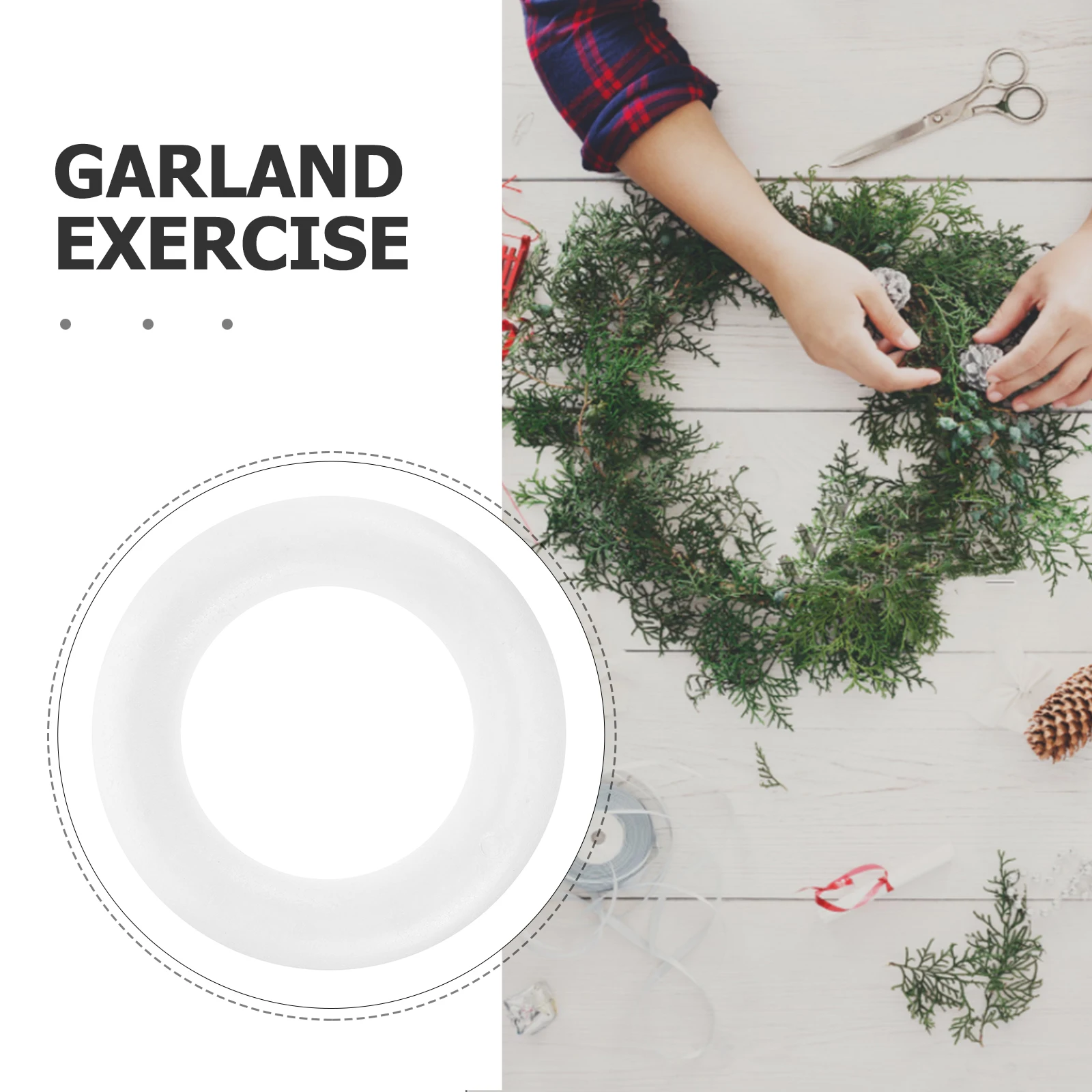 

Solid Foam Circles Craft Rings DIY Unfinished Blank Models for Party Decor Xmas Tree Desktop Accessories for crafts