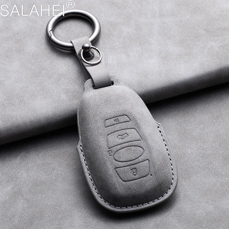 Leather Car Remote Key Fob Cover Case Protector Holder Shell For Subaru Outback XV Forester BRZ Legacy Auto Keychain Accessories