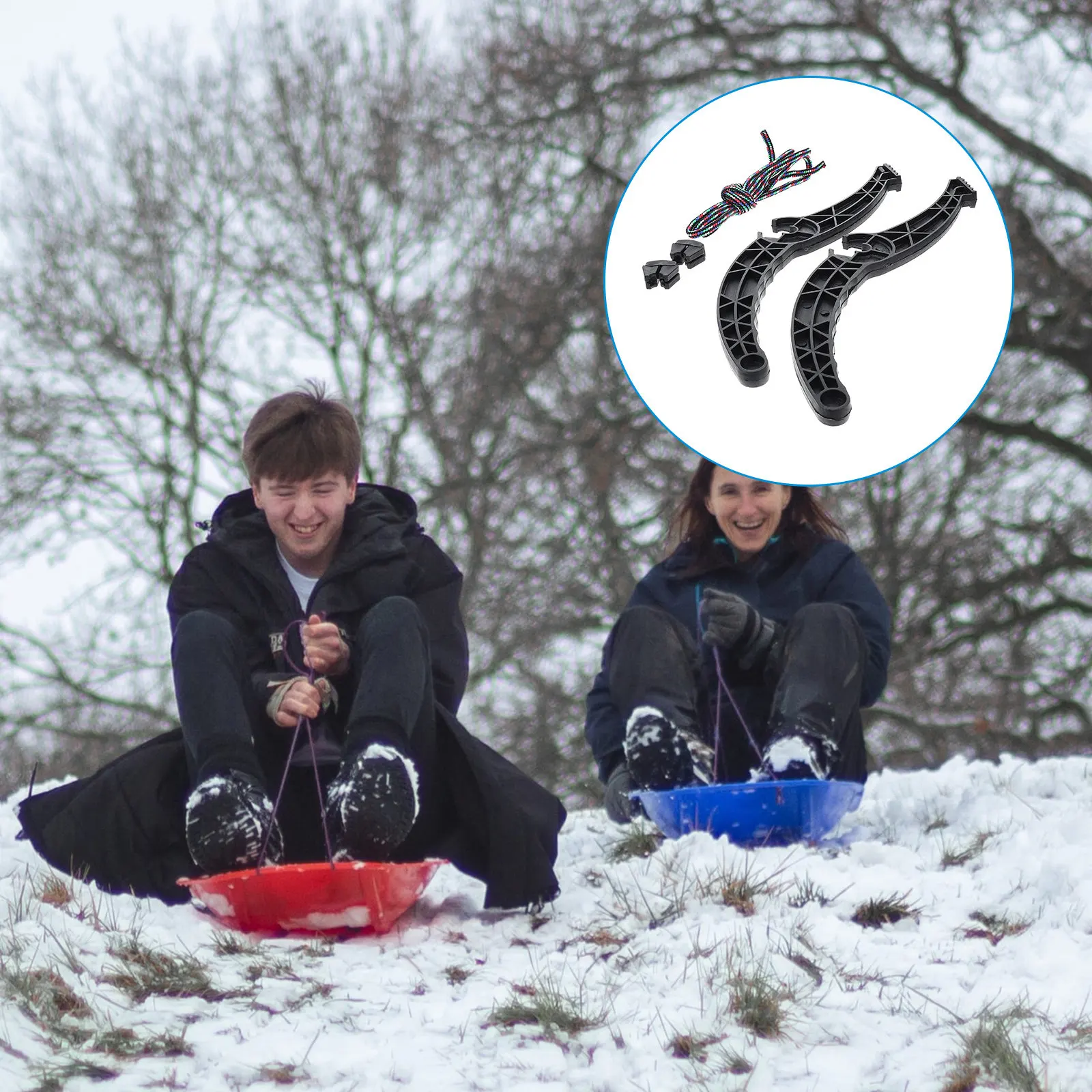 1Pair Plastic Brake Handle for Ski Board Simple Installation Anti-Slip Sled Brake Lever Snow Sleds Accessory Outdoor Skiing Gear