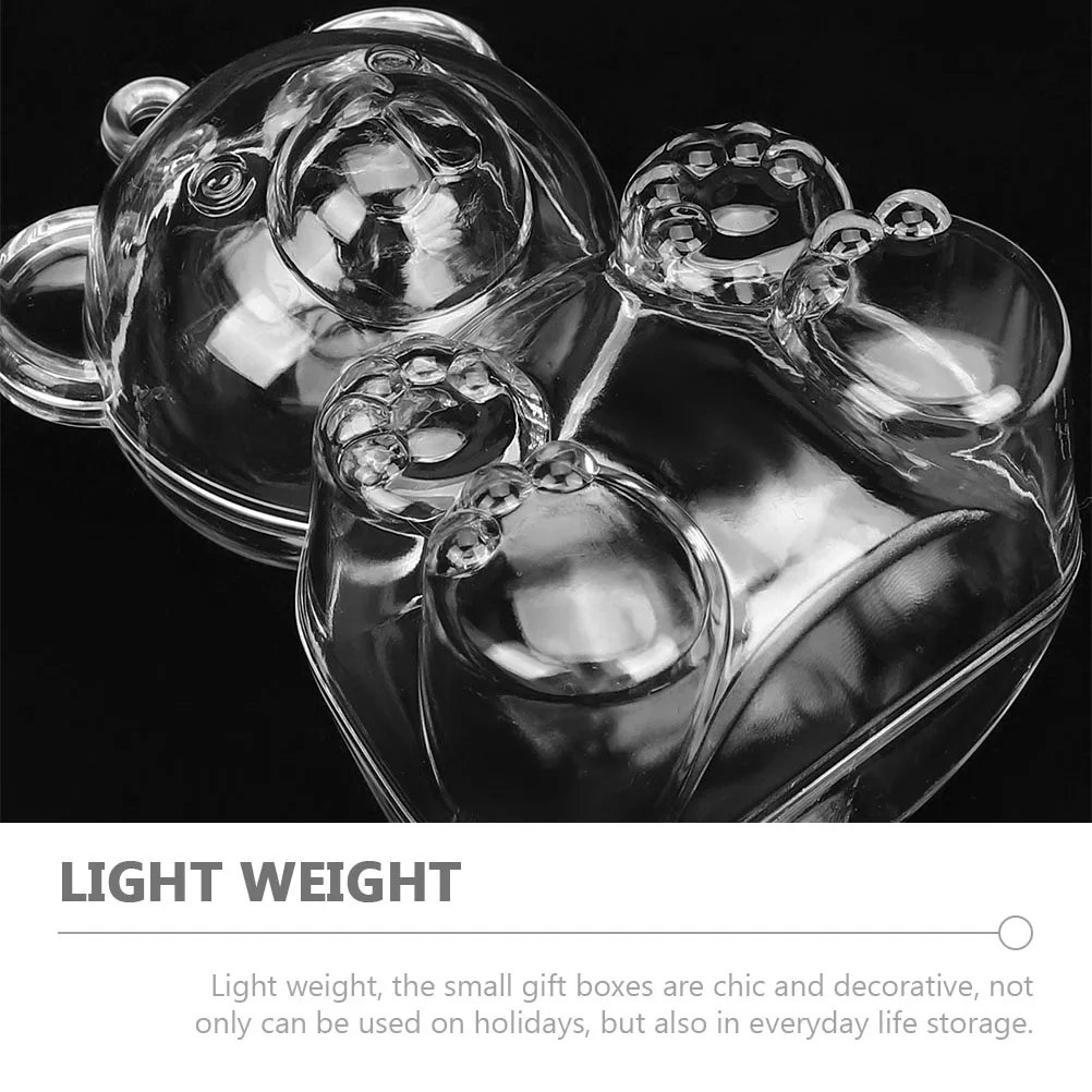 

12 Pcs Candy Box Party Boxes Packing Valentine's Day Wedding Decor Bear Shaped Favour Packaging Clear Favours for Cute Favors