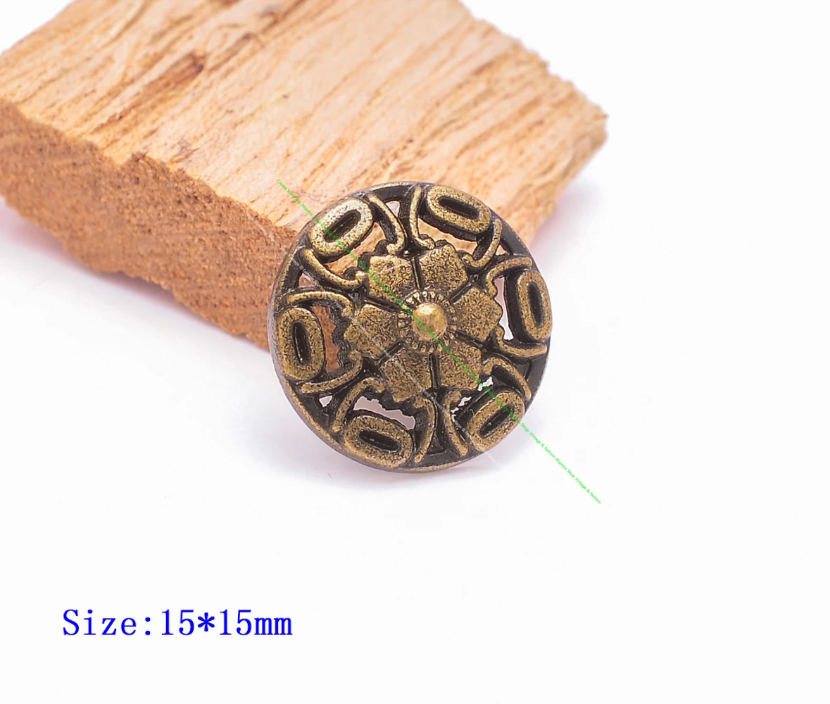 30X 15mm Antique Brass Bohemian Flower Fasteners Rivet Leather craft Stud Decorative