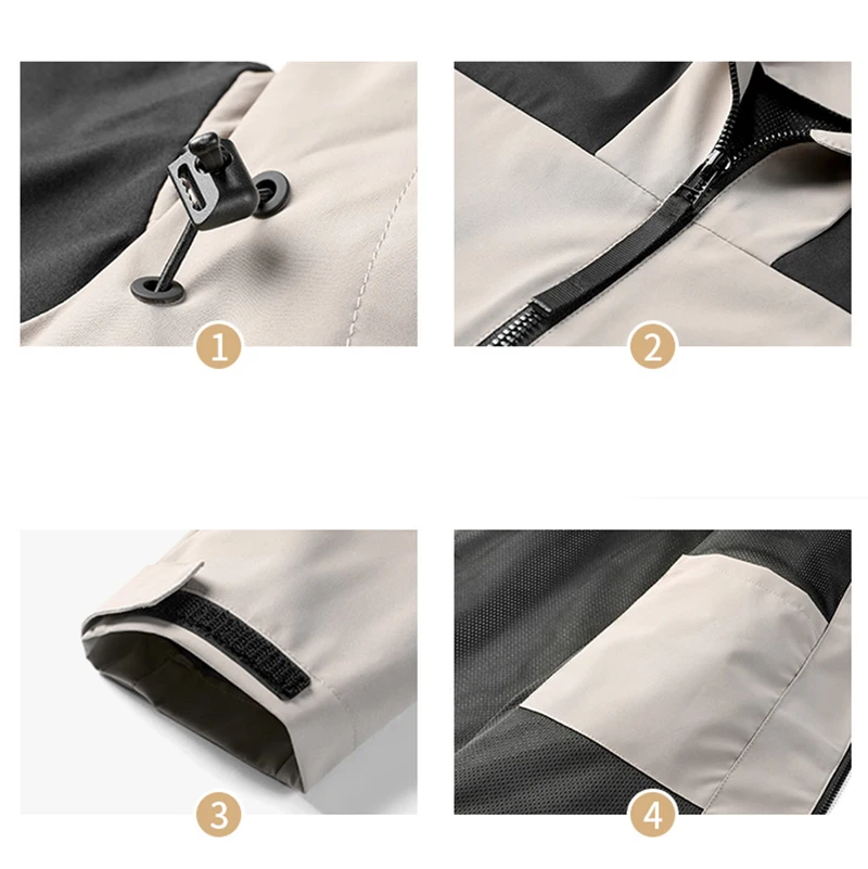 Waterproof Rain Jacket Unisex Outdoor Trekking Windbreaker Windproof Breathable Mountaineering Coat for Spring Fall S-4XL