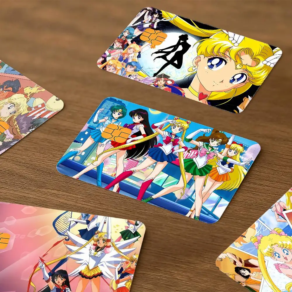 S-Sailor Cute Bank M-Moon Card Sticker Film Skin Cover for Debit Credit Bank Card Ultra-Thin and Fade-Resistant