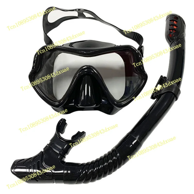 2 pieces Diving goggles snorkel set male and female adult large frame silicone mask diving tour