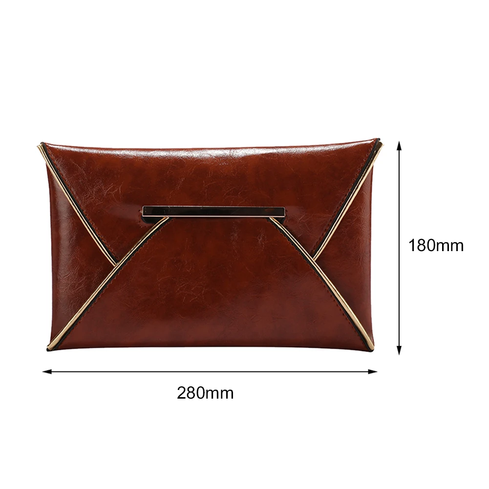 Solid Color Banquet Bag PU Leather Envelope Bags Ladies Business Square Purse Commuter Vintage Clutch Bag Women Party Dinner Bag