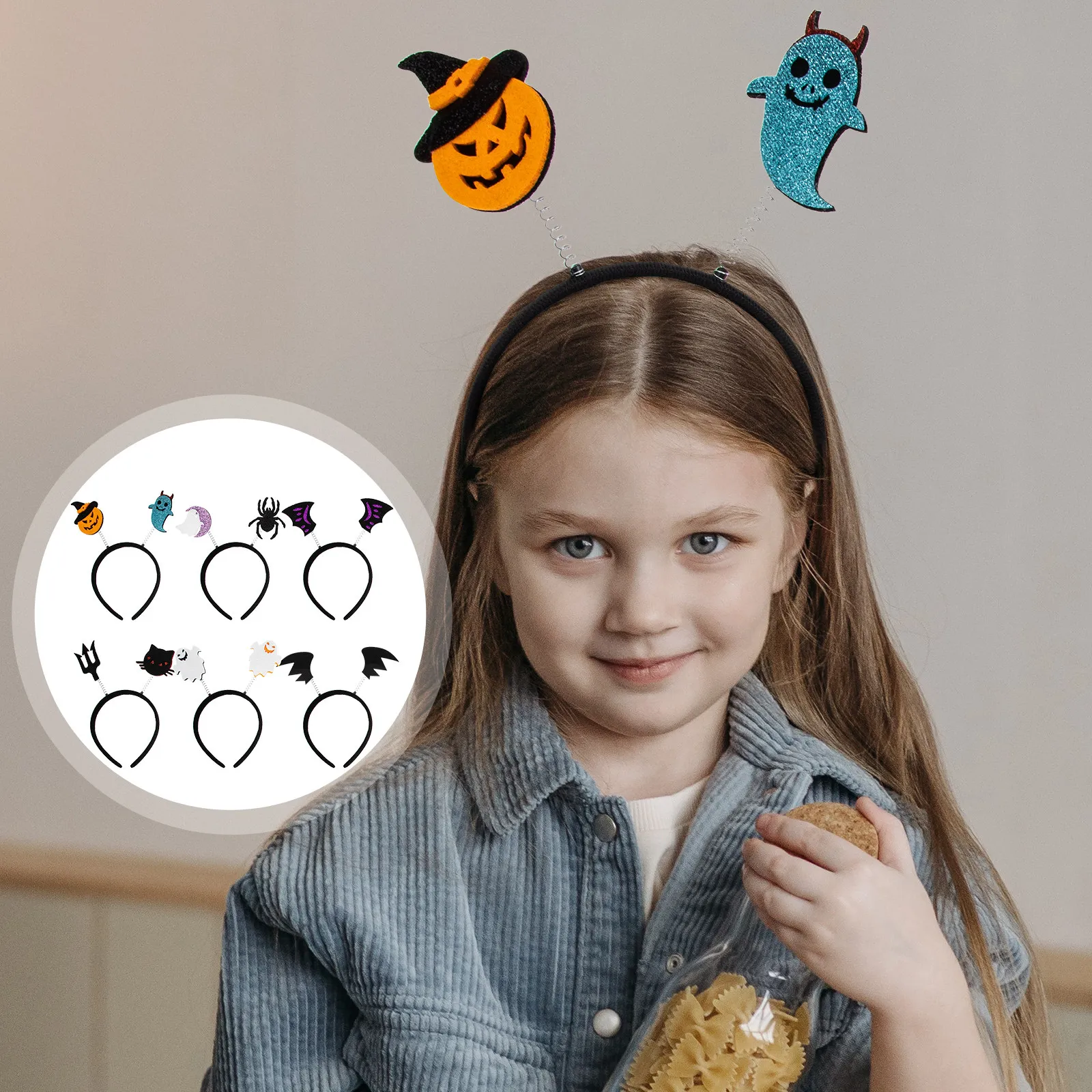 

6Pcs Halloween Party Headbands Exquisite Hairbands Lightweight Breathable Stage Performance Hair Hoops Kids Cosplay Accessories