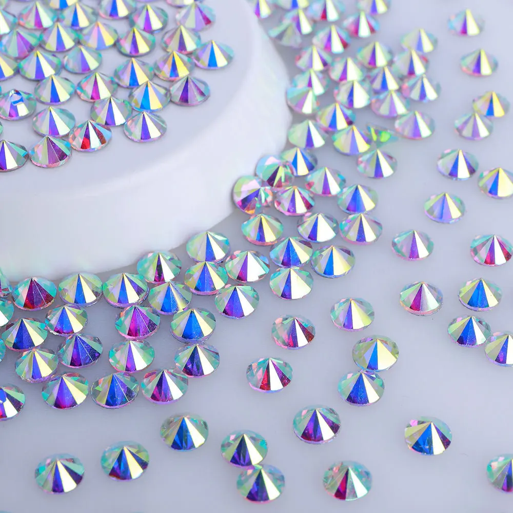 HotFix Crystal Rhinestone AB With Glue Bottom DMC Rhinestone All Sizes Sewing And Fabric Clothing Shoes Bag Decoration