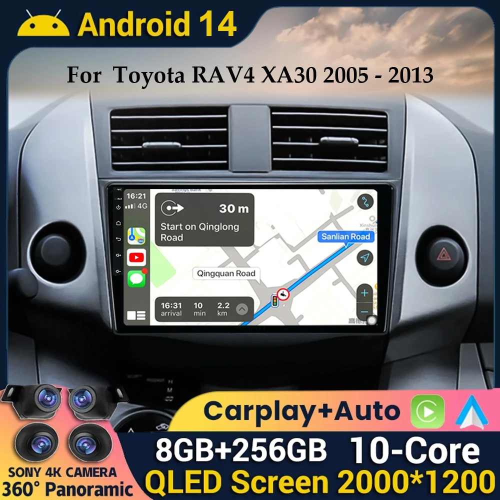 

Автомагнитола на Android 14 для Toyota RAV4 Rav 4 2005 2006 2007 2008 2009 - 2013