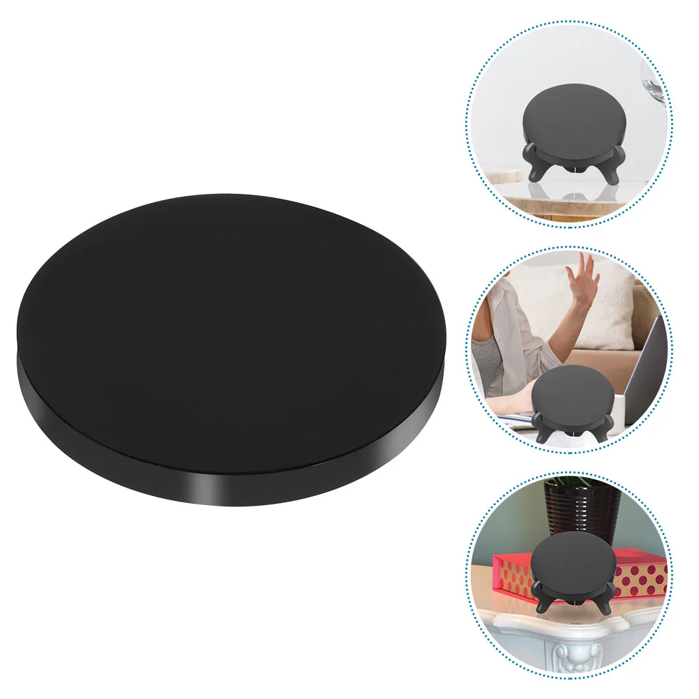 Obsidian Divining Mirror Table Top Stone Black Scrying Decorative Centerpieces for Dining Room Goth Desktop Round Mirrors