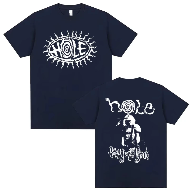 Alternative Grunge Rock Band Hole Courtney Love Pretty on The Lnside Double Sided Print T Shirt Men Streetwear Oversized T-shirt