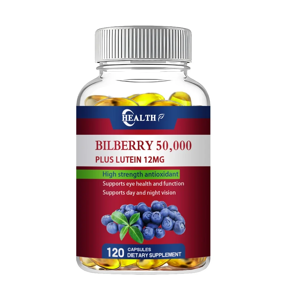 HEALTH Bilberry Supplement Capsule Promotes Eye Health and Supports Healthy Vision - 30/60/120 Capsules