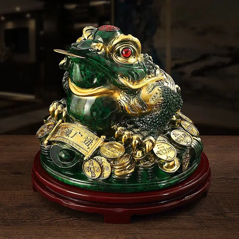 Fortunate-Three-legged Golden Toad, Desktop Decoration, Household Rotating, Porch, TV Cabinet, Office, Creative Crafts