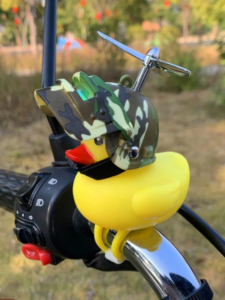 AliExpress NONE Cute Duck Bike Bell with Propeller Helmet Bicycle Horn Dashboard Ornament Motorcycle Bike Rubber Duck Car Dashboard Decoration