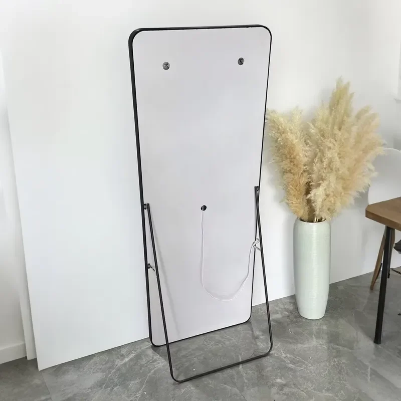 Full Body LED Mirror with Touch Switch Wall Mounted Narrow Frame Floor to Ceiling Dressing Glass Portable Independent Home