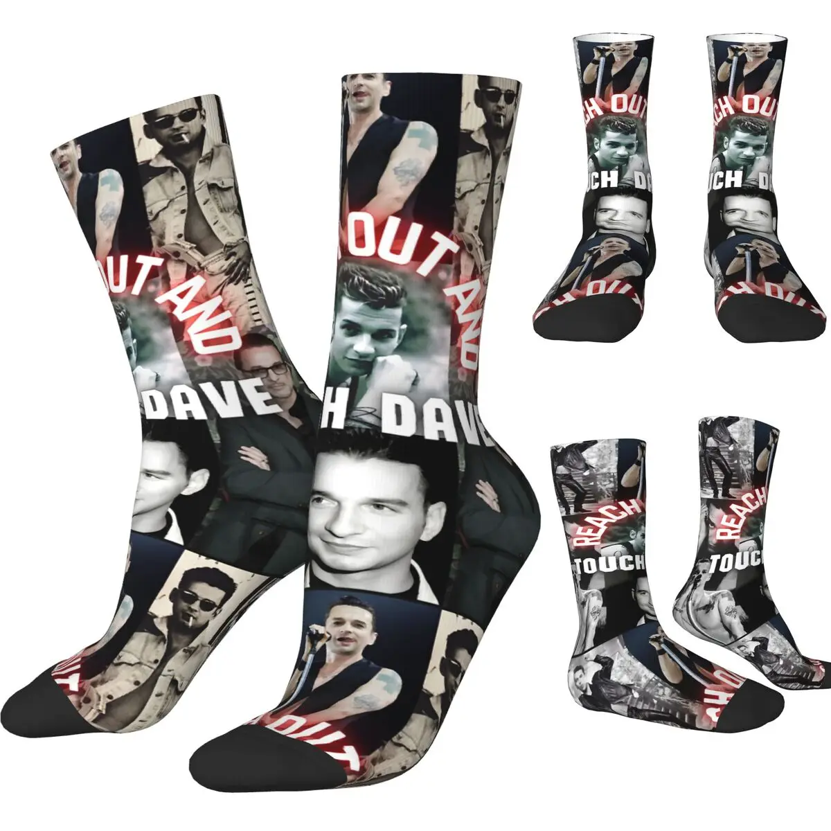 Dave Gahan Reach Out Stockings Graphic Funny Socks Spring Non Skid Socks Men's Climbing Breathable Socks