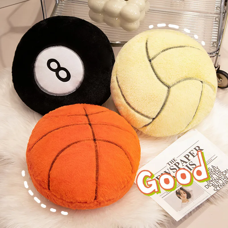 Hot Simulation Basketball Football Plush Toys Stuffed Soft Billiards VolleyBall Tennis Rugby Pillow Sport Creative Cute Gift