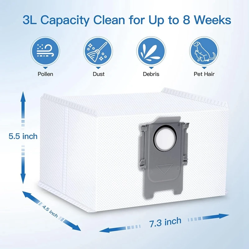 Sacchetti per la polvere di ricambio per Roborock S8+ /S8 Pro Ultra / S7 Maxv Ultra / Q5 / Q5+ / Q7+ / Q7 Max+ Dock autovuota per aspirapolvere