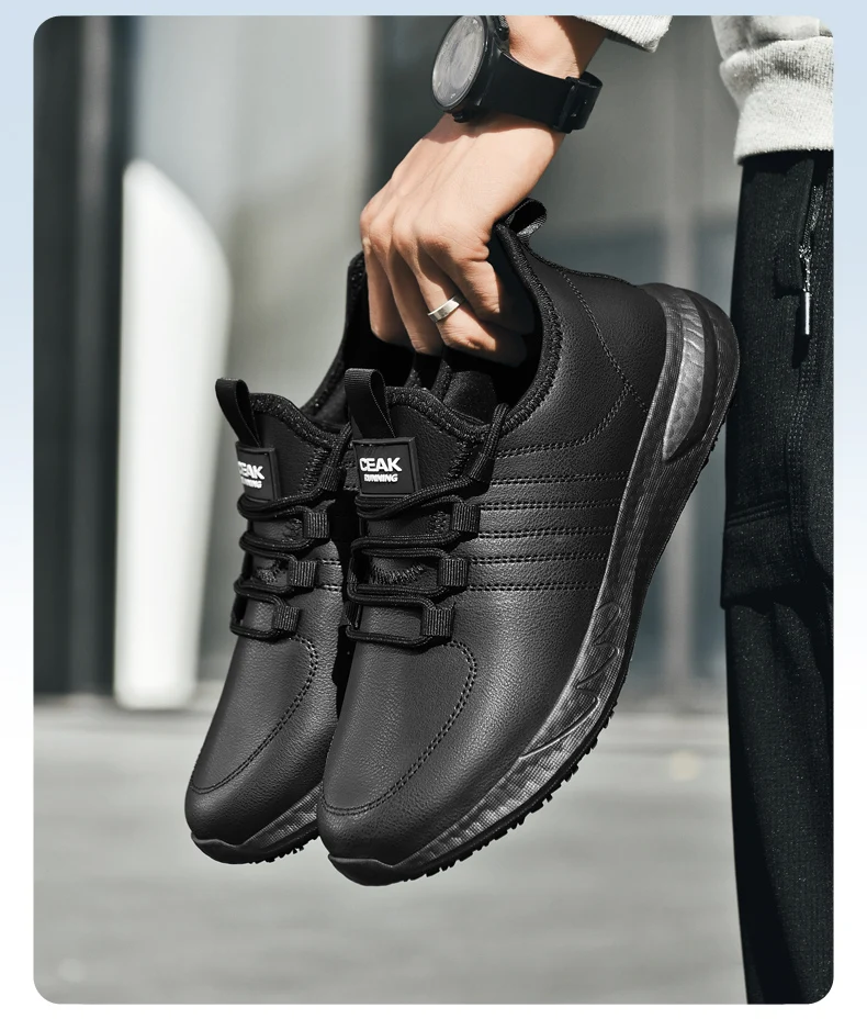 Herren Freizeit-Kochschuhe Vier-Jahreszeiten-Mode Wasserdicht Rutschfest Ölbeständig Hotel-Küchen-Arbeitsschuhe Lässige Leichte Wanderschuhe – Detail 8