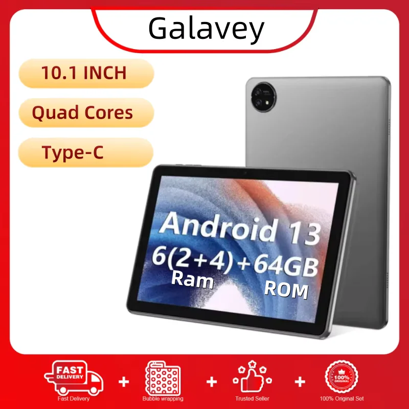 

Hot Sales Type-C 10.1 INCH Android 13 Tablets 6GB RAM 64GB ROM Storage SC7731E Quad-Core Dual Camera 5000mAh K11