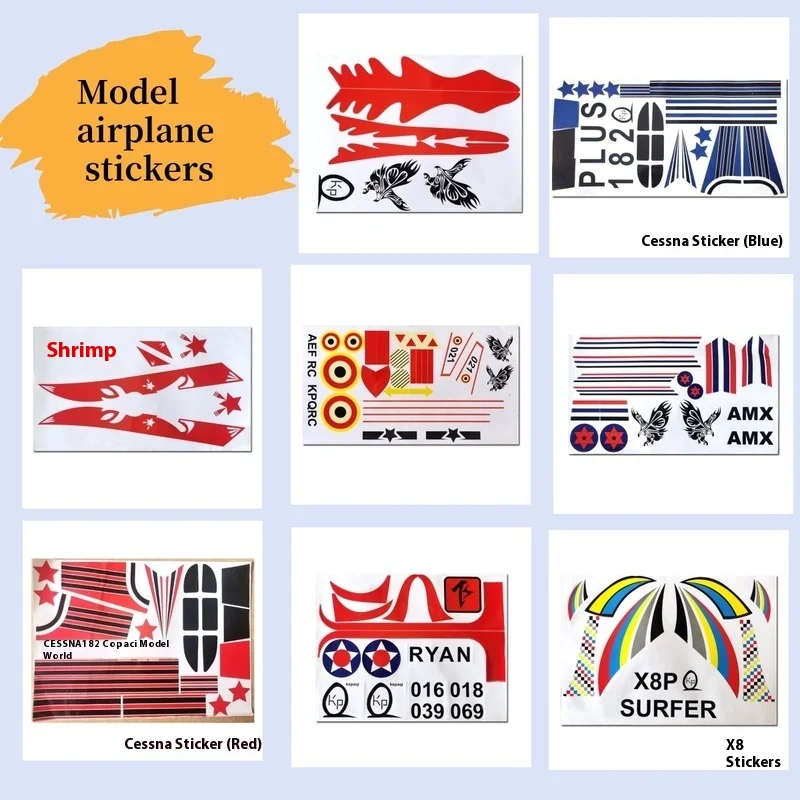 Model Accessories Kt Board Remote Control Aircraft Color Stickers Fixed Wings Exquisite Adhesive Stickers Su-27 F22 J10 F16