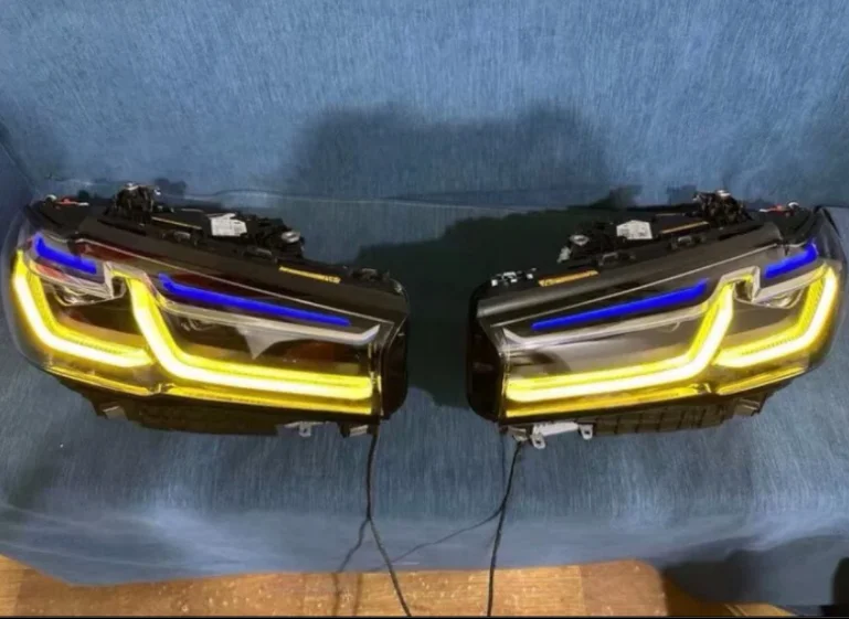 A Pair Flowing Blue Angel Eyes CSL DRLs Golden Eye for BMW G30 Yellow DRL 530i 540i G31 F90 M5 Adaptive Headlight