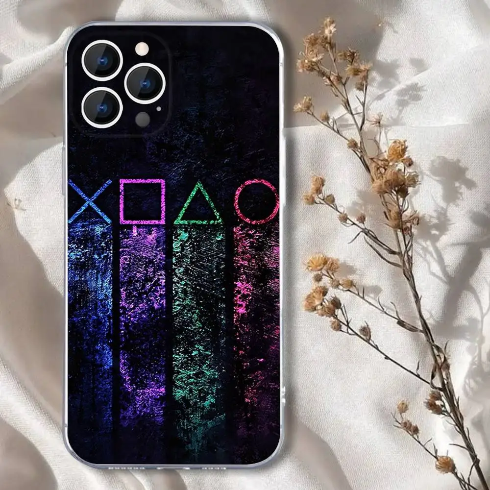 حافظة هاتف لوحدة التحكم في الألعاب Gamepad Gamer Play لهاتف iPhone 16,15,14,13,12,11 Pro,Max,Plus,X,XS,XR,SE,سيليكون شفاف صغير ناعم