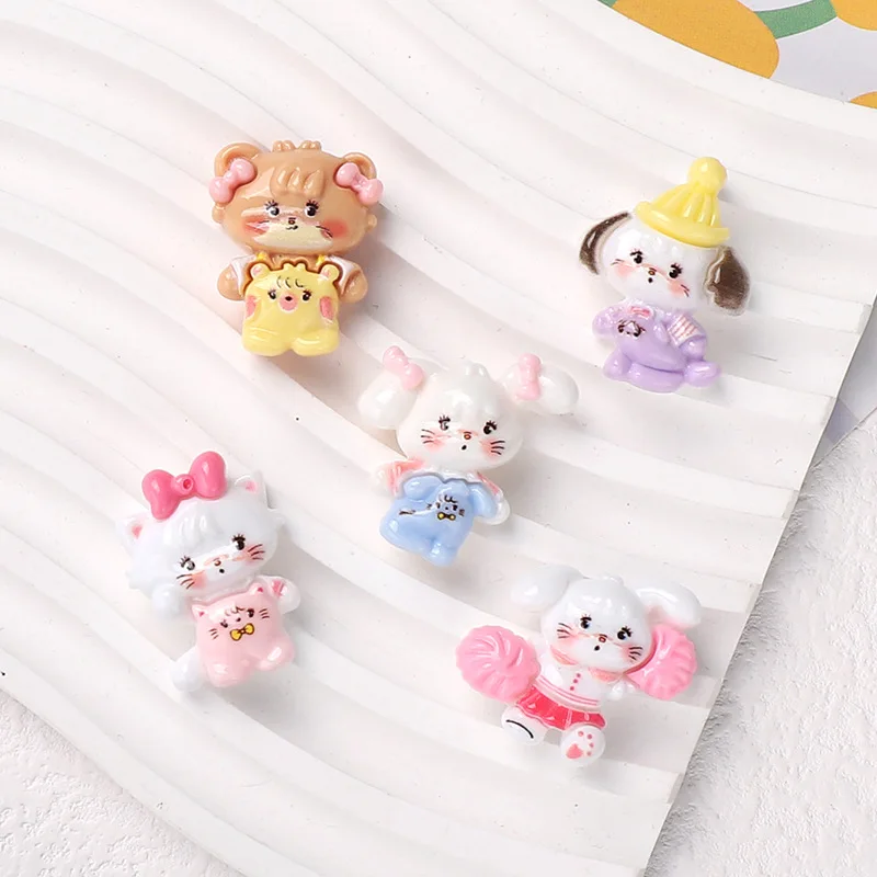 

Kawaii Cartoon Animal kitten Resin Flatback Cabochon DIY Scrapbooking Crafts Making Headgear Figurines & Miniatures Accessories