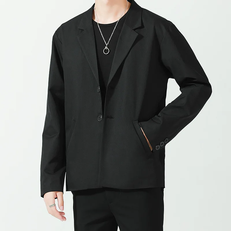 Spring Summer casual suit jacket men's loose solid color leisure suit