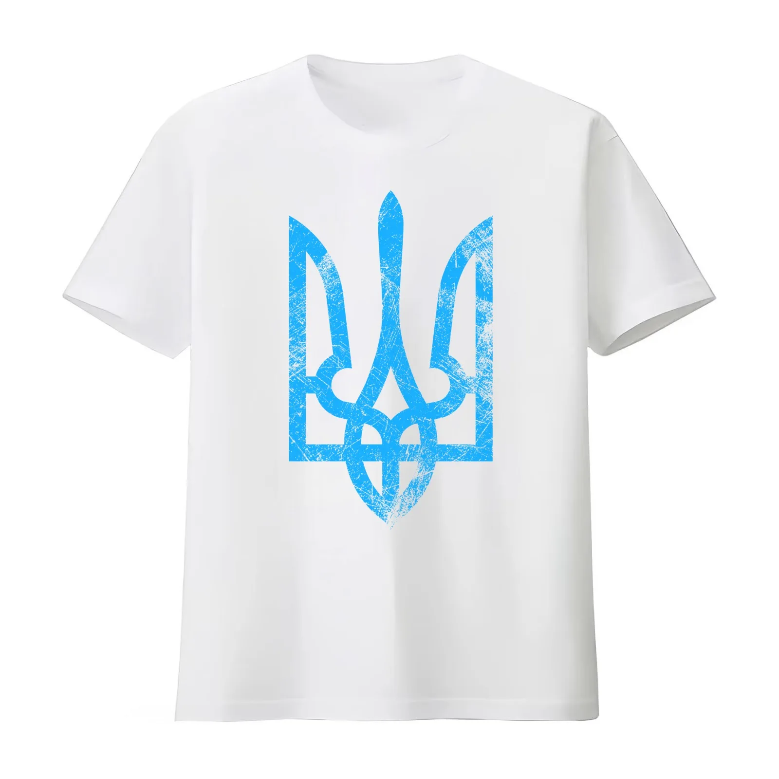 Ukrainian Grunge Tryzub Vintage Distressed Grunge Trident T-Shirt Summer Casual Cotton Tee Oversized Streetwear Tops