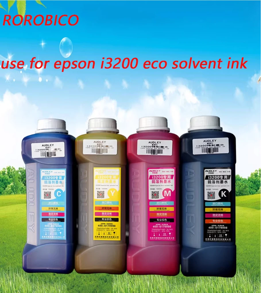 

Good Quality 1000ML CMYK Colours Eco-Solvent Ink For printer Epson I3200 5113 4720 Xp600 DX10 Printhead Eco Solvent Ink